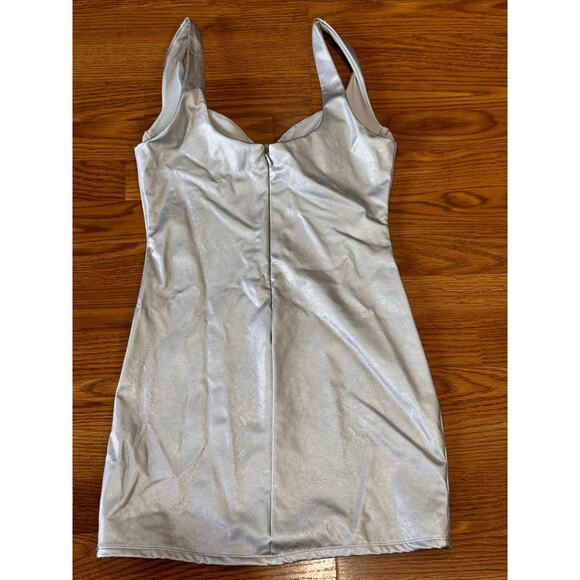NAKED WARDROBE Bodycon  Silver Metallic Tank PARTY Mini dress XL - Picture 11 of 11